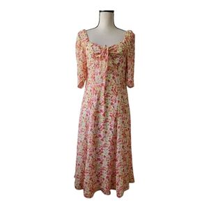 💕BCBGeneration Floral Cottagecore Midi Puff Sleeve Dress Size 4 New